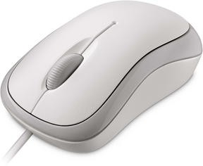 Microsoft Ready Mouse - Ratón - para diestros y zurdos - óptico - 3 botones - con cable - USB - blanco