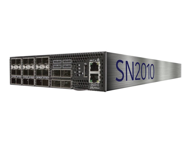 Mellanox Spectrum SN2010 - Interruptor - L3 - Administrado - 18 x 25 Gigabit SFP28 + 4 x 100 Gigabit QSFP28 - fluxo de ar trás para frente' - montável em trilho (920-9N110-00F7-0X2)