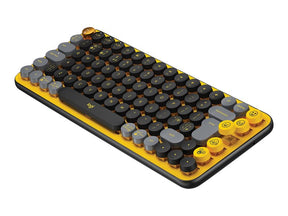 Logitech POP Keys - Keyboard - wireless - Bluetooth LE, Bluetooth 5.1 - French - switch: Brown Tactile - aurinegro