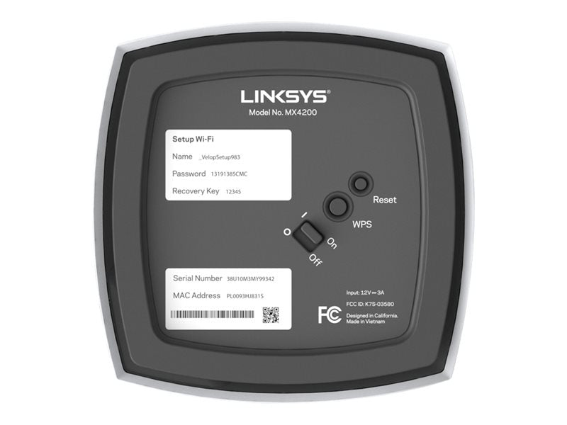 Linksys VELOP MX12600 - Sistema Wi-Fi (3 enrutadores) - Hasta 8100 pies cuadrados - Redes - GigE - 802.11a/b/g/n/ac/ax - Tribanda (MX12600-EU)