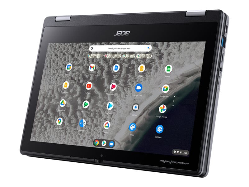 Acer Chromebook Spin 511 R753T - Inverted Design - Intel Celeron N5100 / 1.1 GHz - Chrome OS - UHD Graphics - 4 GB RAM - 32 GB eMMC - 11.6" AHVA 1366 x 768 (HD) touchscreen - Wi-Fi 6 - Black Shale - kbd: Spanish (NX.A8ZEB.005)