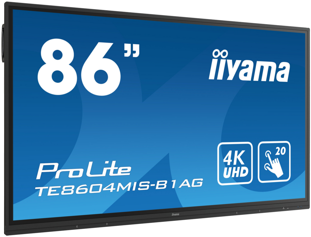 iiyama ProLite TE8604MIS-B1AG - 86" Diagonal Class (85.6" viewable) LCD display with LED backlight - interactive - with built-in media player and touchscreen (multi touch) - Android - 4K UHD (2160p) 3840 x 2160 - black opaque