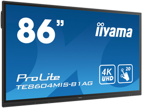 iiyama ProLite TE8604MIS-B1AG - 86" Classe Diagonal (85.6" visível) ecrã LCD com luz de fundo LED - interativa - com leitor de multimédia e ecrã tátil incorporados (multi toque) - Android - 4K UHD (2160p) 3840 x 2160 - preto opaco