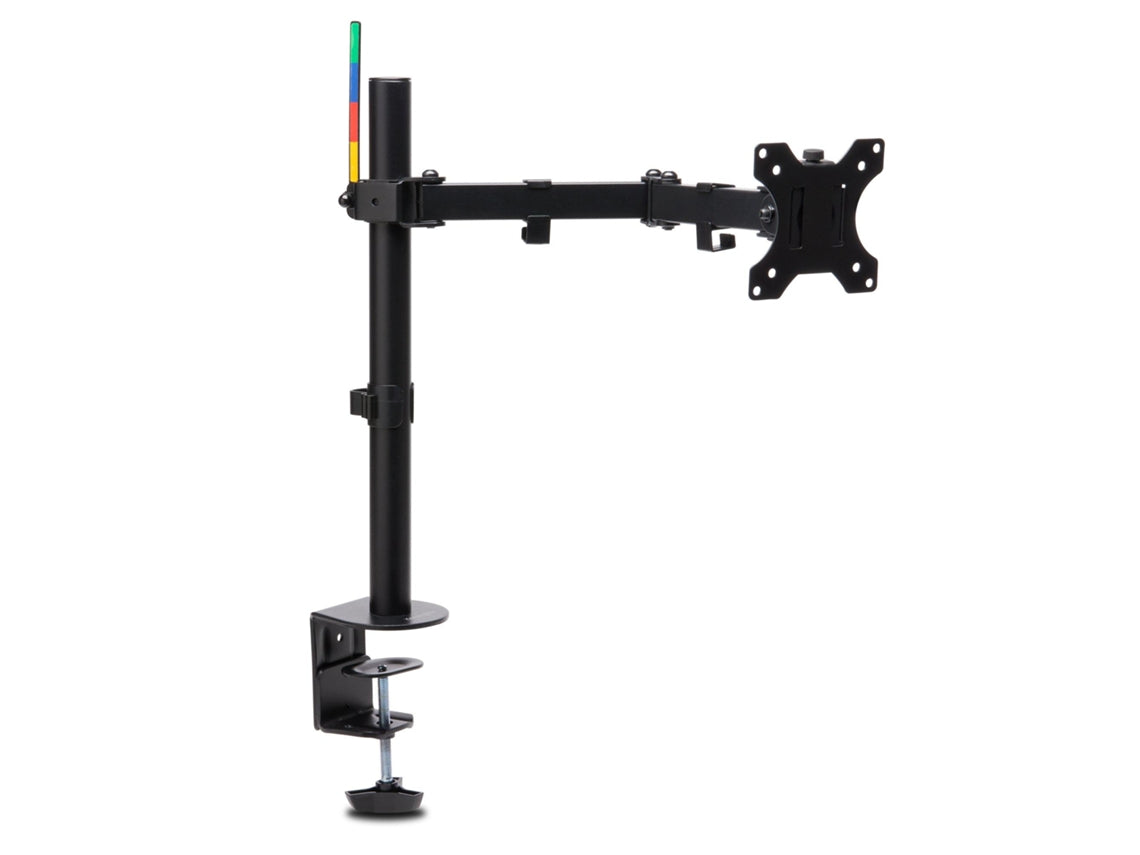 Kensington SmartFit Ergo Single Extended Monitor Arm - Kit de montaje - Brazo ajustable - para monitor - Negro - Tamaño de pantalla: hasta 34" - Computadora de escritorio, abrazadera en C, pasacables, montaje en escritorio