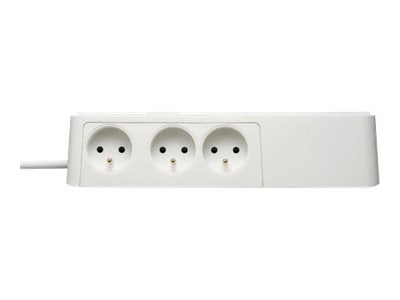 APC SurgeArrest Essential - Surge Protector - AC 230 V - 2300 Watt - output connectors: 6 - Belgium, France - white (PM6U-FR)