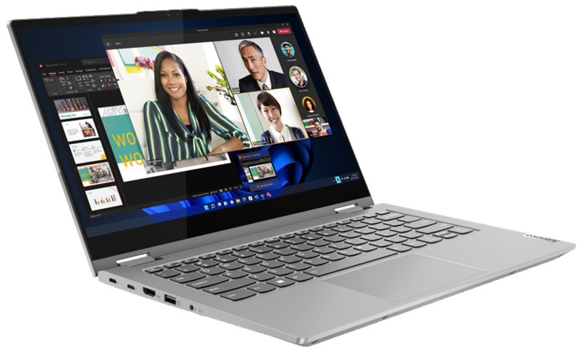 Lenovo ThinkBook 14s Yoga G2 IAP 21DM - Design invertido - Intel Core i7 1255U / 1.7 GHz - Win 11 Pro - Iris Xe Graphics - 16 GB RAM - 512 GB SSD NVMe - 14" IPS ecrã de toque 1920 x 1080 (Full HD) - Wi-Fi 6 - cinzento mineral de duplo tom - kbd: Port