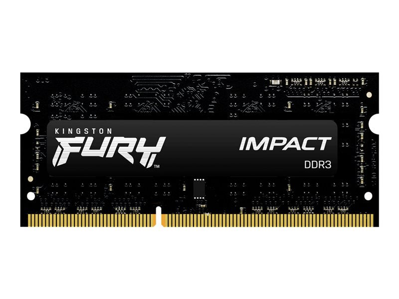 Kingston FURY Impact - DDR3L - module - 4 GB - 204-pin SO DIMM - 1600 MHz / PC3L-12800 - CL9 - 1.35 / 1.5 V - unbuffered - no ECC - black