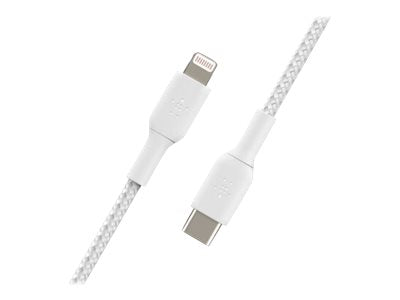 Belkin BOOST CHARGE - Cabo Lightning - USB-C macho para Lightning macho - 1 m - branco - Fornecimento de energia USB (18W) - para Apple iPad/iPhone/iPod (Lightning) (CAA004BT1MWH)