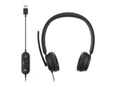 Microsoft Modern USB-C Headset - Auscultadores - no ouvido - com cabo - USB-C - preto - Certificado para Microsoft Teams