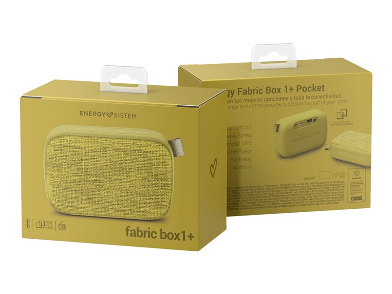 Energy Fabric Box 1+ Pocket - Altifalante - para utilização portátil - sem fios - Bluetooth - 3 Watt - verde