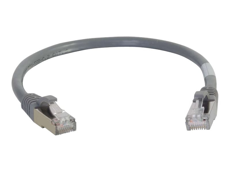 C2G Cat6a Booted Shielded (STP) Network Patch Cable - Patch cable - RJ-45(M) to RJ-45(M) - 20 m - PTB - CAT 6a - molded, knotless, braided - gray (89924)