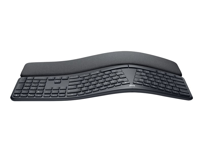 Logitech ERGO K860 Split Keyboard for Business - Teclado - Inalámbrico - Bluetooth LE - QWERTY - Estándar internacional estadounidense - Grafito