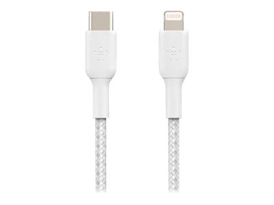 Belkin BOOST CHARGE - Cabo Lightning - USB-C macho para Lightning macho - 1 m - branco - Fornecimento de energia USB (18W) - para Apple iPad/iPhone/iPod (Lightning) (CAA004BT1MWH)