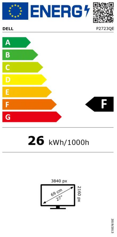 Dell P2723QE - LED Display - 27" (26.96" viewable) - 3840 x 2160 4K @ 60 Hz - IPS - 350 cd/m² - 1000:1 - 5 ms - HDMI, DisplayPort, USB-C - TAA Compliant - with 3 years Advanced Exchange Basic Warranty (PL - 3 years Advanced Exchange Service)