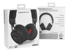 Energy BT Urban 3 - Auriculares supraaurales con micrófono - in-ear - bluetooth - inalámbrico - negro