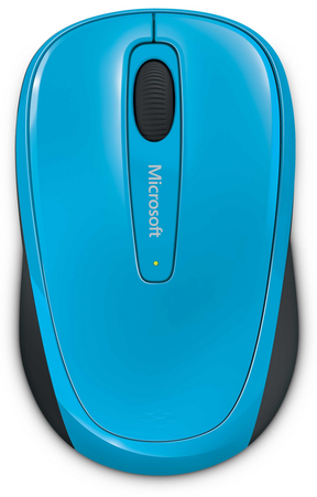 Microsoft Wireless Mobile Mouse 3500 - Mouse - right- and left-handed - optical - 3 buttons - wireless - 2.4 GHz - USB wireless receiver - cyan blue