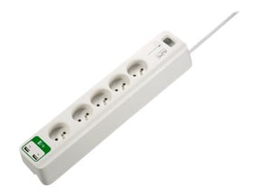 APC SurgeArrest Essential - Surge Protector - AC 230 V - 2300 Watt - output connectors: 5 - Belgium, France - white (PM5U-FR)