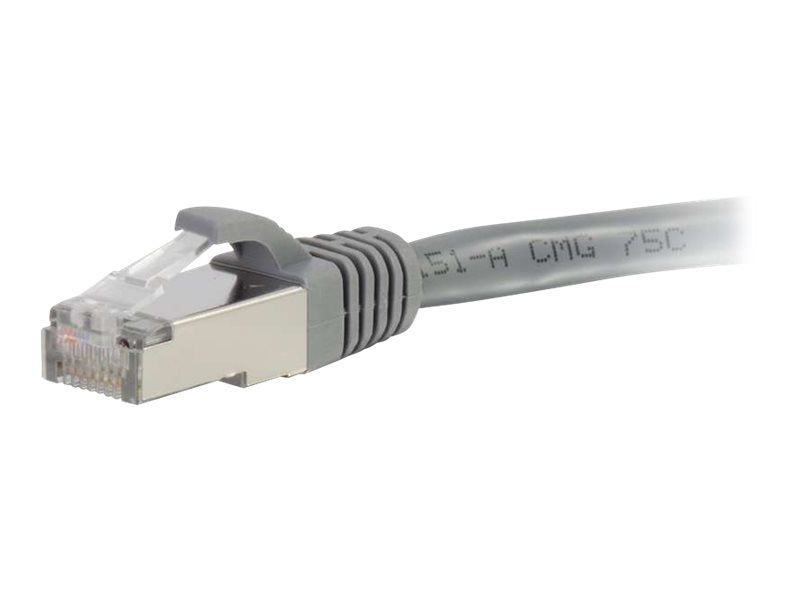 C2G Cat6a Booted Shielded (STP) Network Patch Cable - Patch cable - RJ-45(M) to RJ-45(M) - 20 m - PTB - CAT 6a - molded, knotless, braided - gray (89924)