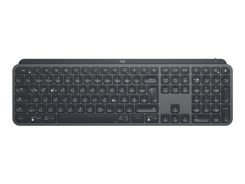 Logitech MX Keys - Keyboard - Backlight - Bluetooth, 2.4GHz - QWERTY - US International Standard - graphite (920-009416)