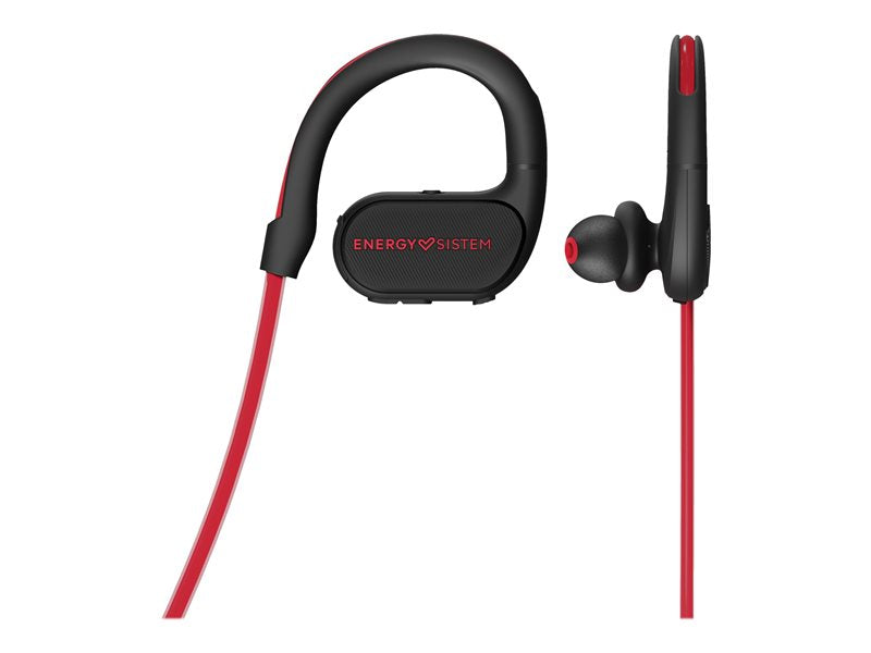 Energy Earphones BT Running 2 - In-Ear Headphones with Microphone - In-Ear - Over-Ear Mount - Bluetooth - Wireless - Red Neon