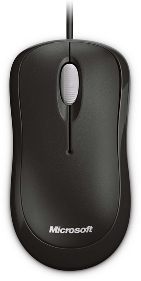 Microsoft Basic Optical Mouse - Rato - destros e canhotos - óptico - 3 botões - com cabo - USB - preto