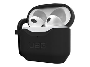 UAG Rugged Case for Airpods (3rd Gen, 2021) - Std. Issue Silicone_001 Black - Bolsa for wireless earbuds - antimicrobiano - silicone - preto - para Apple AirPods (3ª geração)