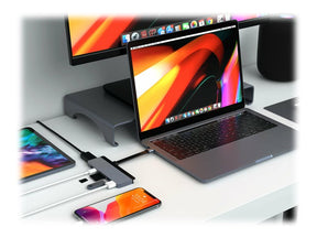 HyperDrive Duo 7-in-2 Hub - Docking Station - USB-C x 2 - HDMI (HD28C-SILVER)