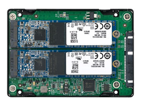 QNAP QDA-A2MAR - Invólucro interno RAID - 2,5" para 2 x M.2 - RAID (expansão de disco rígido) 0, 1, JBOD - SATA 6Gb/s (QDA-A2MAR)