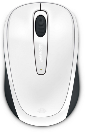 Microsoft Wireless Mobile Mouse 3500 - Rato - destros e canhotos - óptico - 3 botões - sem fios - 2.4 GHz - receptor sem fio USB - branco