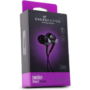 Energy Earphones Urban 3 - Auscultadores intra-aurais com microfonoe - intra-auricular - com cabo - macaco de 3,5 mm - titânio - para Phone Max 2+