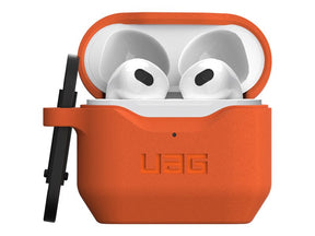 UAG Rugged Case for Airpods (3rd Gen, 2021) - Std. Issue Silicone_001 Orange - Pouch for wireless earbuds - antimicrobial - silicone - orange - for Apple AirPods (3rd generation)