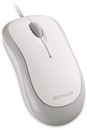 Microsoft Ready Mouse - Rato - destros e canhotos - óptico - 3 botões - com cabo - USB - branco