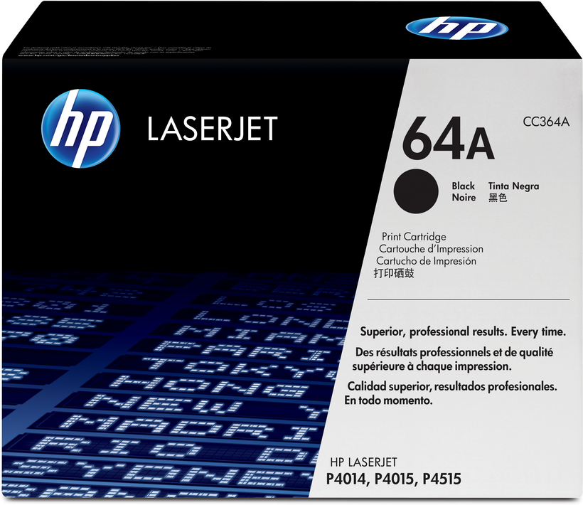 HP 64A - Negro - Genuino - LaserJet - Cartucho de tóner (CC364A) - para LaserJet P4014, P4015, P4515