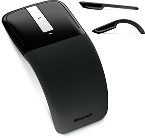 Microsoft Arc Touch Mouse - Ratón - para diestros y zurdos - óptico - 2 botones - inalámbrico - 2,4 GHz - receptor inalámbrico USB - negro