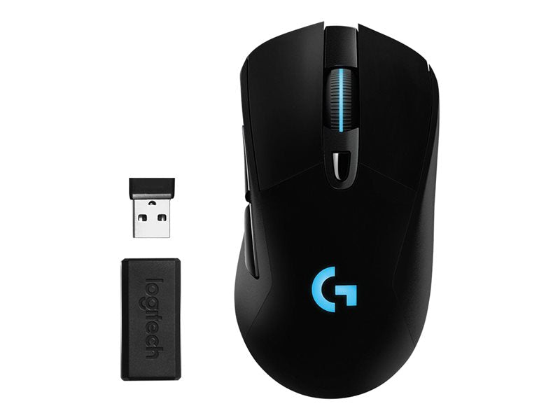 Ratón inalámbrico para juegos Logitech G703 LIGHTSPEED con sensor HERO 16K - Ratón - óptico - 6 botones - inalámbrico, con cable - USB, LIGHTSPEED - Receptor Logitech LIGHTSPEED (910-005640)