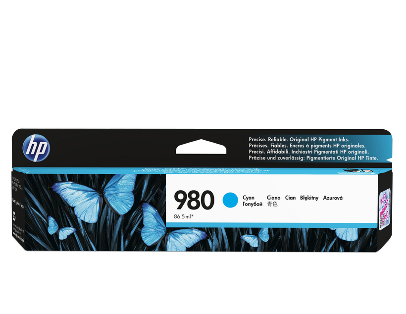 HP 980 - 86.5 ml - cyan blue - original - ink cartridge - for Officejet Enterprise Color MFP X585, Officejet Enterprise Color Flow MFP X585