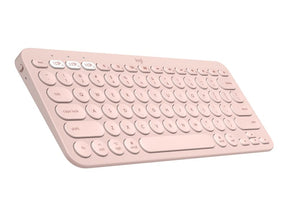 Logitech K380 Multi-Device Bluetooth Keyboard - Teclado - sem fios - Bluetooth 3.0 - QWERTY - Padrão internacional americano - rosa (920-010404)