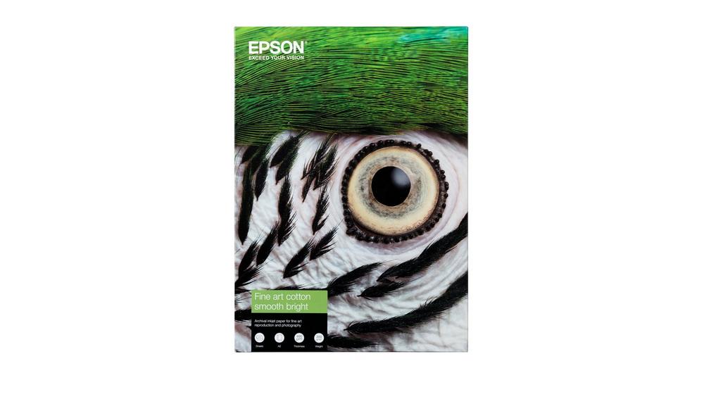 Epson Fine Art - Cotton - Smooth - 490 micron - Glossy - A3 Plus (329 x 483 mm) - 300 gsm - 25 hoja(s) de papel tisú - para SureColor SC-P20000, P600, P6000, P700, P7000, P800 , P8000 , P900, P9000