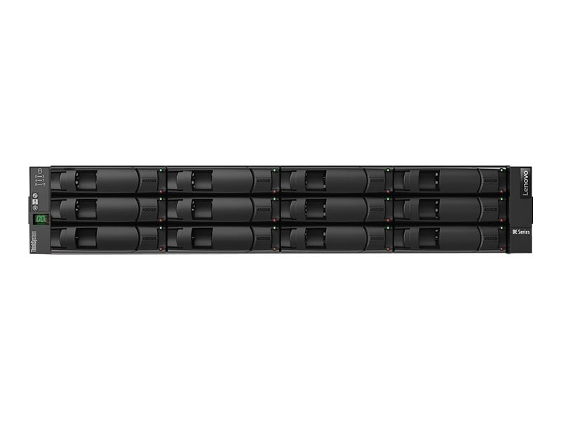 Gabinete de controlador Lenovo ThinkSystem DE2000H Hybrid 2U12 LFF - Conjunto de disco duro - 12 bahías (SAS-3) - Fibre Channel de 16 Gb (externo) - montaje en rack - 2U