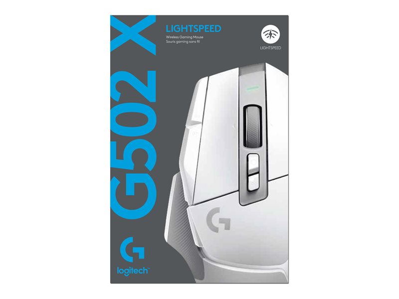 Logitech G G502 X LIGHTSPEED - Mouse - optical - 8 buttons - wireless - LIGHTSPEED - Logitech LIGHTSPEED receiver - white