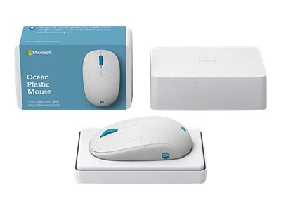 Microsoft Ocean Plastic Mouse - Ratón - óptico - 3 botones - inalámbrico - Bluetooth 5.0 LE - carcasa - minorista - caja (I38-00003)