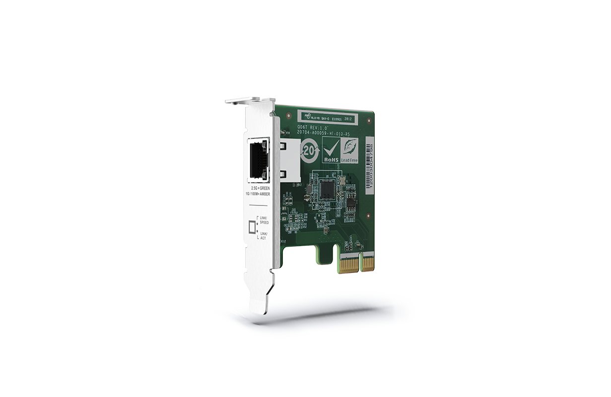 QNAP QXG-2G1T-I225 - Adaptador de rede - PCIe 2.0 - 2.5GBase-T x 1 - para QNAP TDS-16489U R2, TS-1232, 253, 453, 473, 832, 853, 877, 977, TVS-2472, 673, 872, 873 (QXG-2G1T-I225)