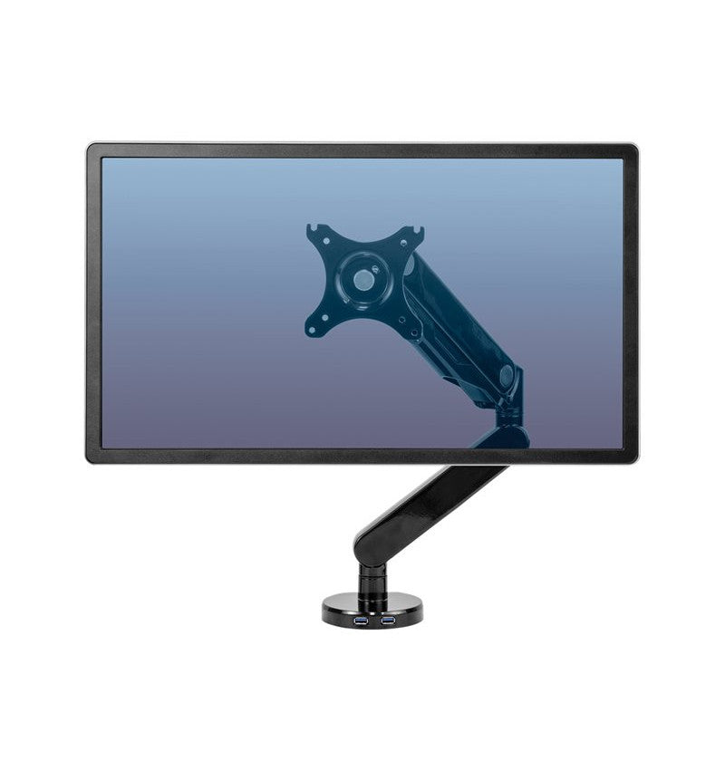 Fellowes Platinum Monitor Arm - Kit de montagem - braço ajustável - para Monitor - preto - tamanho de tela: até 30" - montável na secretária