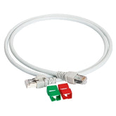 Schneider - Cable patch - RJ-45 (M) a RJ-45 (M) - 1 m - par trenzado sin blindaje blindado (F/UTP) - CAT 5e - gris (VDIP184546010)