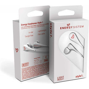 Energy Style 1 - Auriculares intrauditivos - In-Ear - Con cable - Conector de 3,5 mm - Blanco