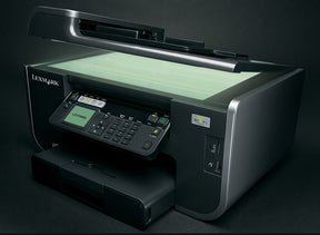 Lexmark Value Ink Prevail Pro709 - Impresora multifunción - color - inyección de tinta - 216 x 356 mm (original) - A4 (soportes) - hasta 25 ppm (copia) - hasta 33 ppm (impresión) - 150 hojas - 33,6 Kbps - USB 2.0 , LAN, Wi-Fi(n), host USB