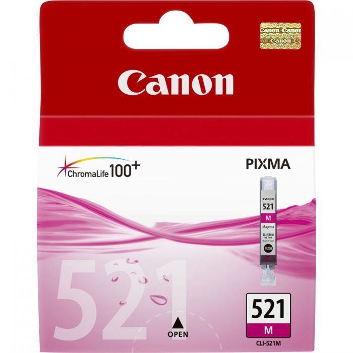 Canon CLI-521M - 9 ml - magenta - original - blister con seguridad - depósito de tinta - para PIXMA iP3600, iP4700, MP540, MP550, MP560, MP620, MP630, MP640, MP980, MP990, MX860, MX870