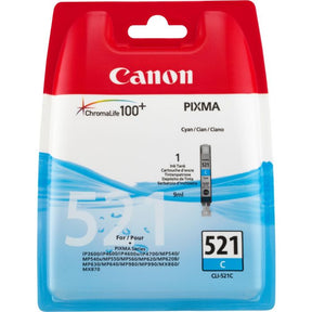 Canon CLI-521C - 9 ml - azul cian - original - blíster de seguridad - depósito de tinta - para PIXMA iP3600, iP4700, MP540, MP550, MP560, MP620, MP630, MP640, MP980, MP990, MX860, MX870