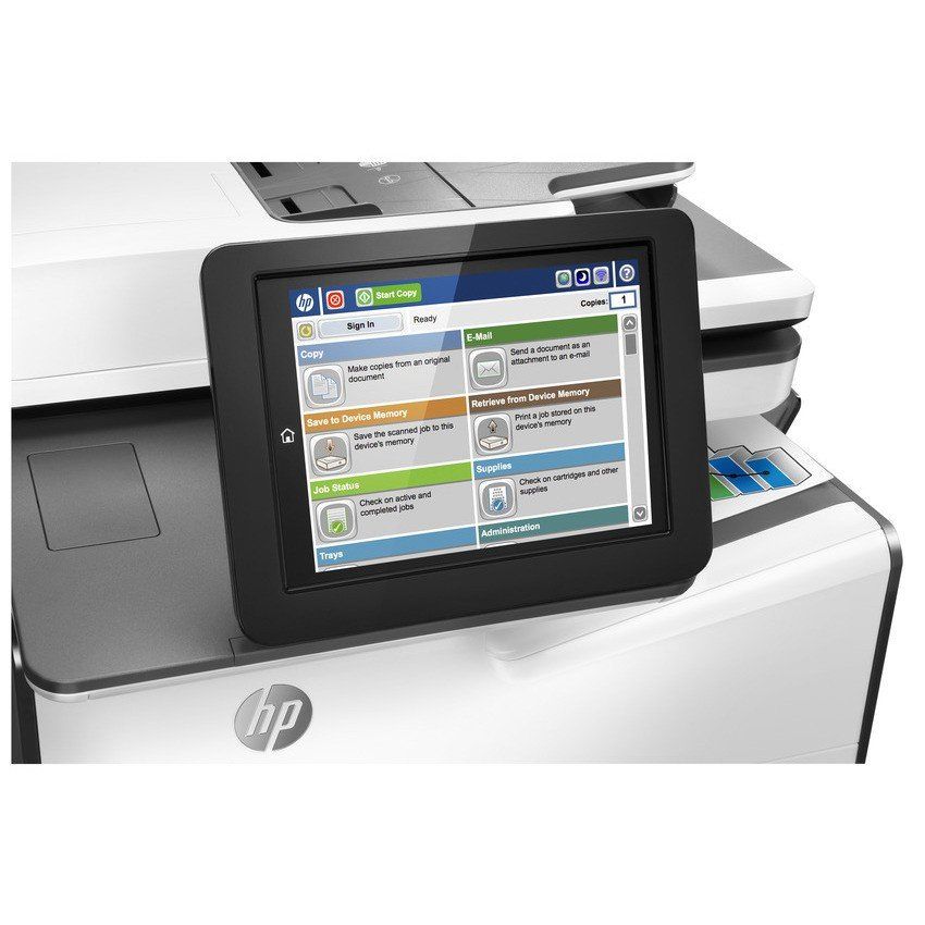 HP PageWide Enterprise Color Flow MFP 586z - Impresora multifunción - color - matriz de ancho de página - 216 x 356 mm (original) - A4/Legal (soportes) - hasta 50 ppm (copia) - hasta 50 ppm (impresión) - 550 hojas - 33,6 Kbps - USB 2.0, LAN Gigabit,