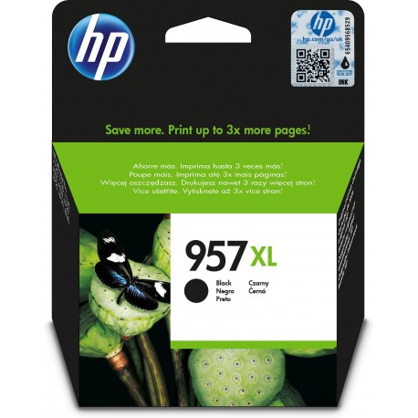 HP 957XL - 63.5 ml - Extra High Yield - black - original - ink cartridge - for Officejet Pro 7720, 7730, 7740, 8210, 8218, 8720, 8725, 8728, 8730, 8740, 8745